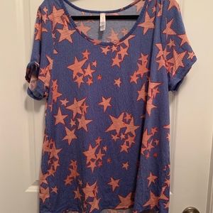 lularoe red white and blue shirt